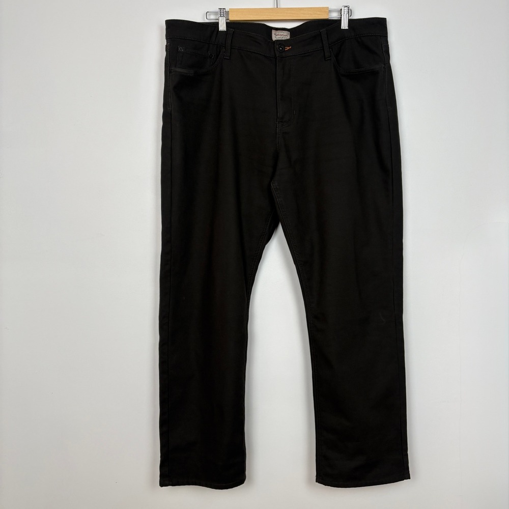 Weatherproof Mens Canvas Fleece Lined Pant 40x32 Black Regular Fit Workwear Soft